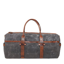 Load image into Gallery viewer, Waxed Canvas woodland duffle (Charcoal grey))-Bags-Claymango.com
