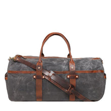 Load image into Gallery viewer, Waxed Canvas woodland duffle (Charcoal grey))-Bags-Claymango.com
