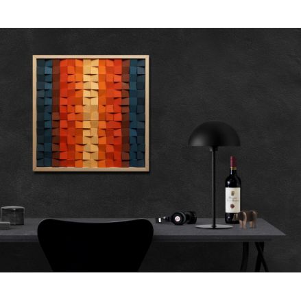 Gradient colour of sundown Modern Wooden pixel Wall sculpture.-Home Décor-Claymango.com