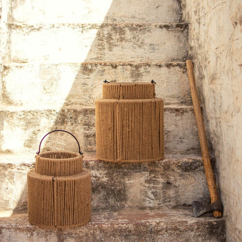 Gulistaan Jute Hanging Lamp - Sirohi.org - Colour_Black, Colour_Jute Beige, Purpose_Home Accessory, Purpose_Indoor Lighting, Purpose_Lighting, Rope Material_Natural Jute Fibre, Rope Material_Recycled Cotton