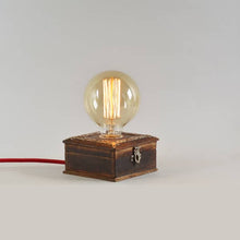 Load image into Gallery viewer, Vintage Wooden chest table top lamp with light intensity regulator for your home and workspace + Bulb-Lamp-Claymango.com

