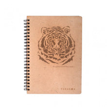 Load image into Gallery viewer, Tiger -wooden laser engraved wire bound handcrafted notebook-Paper &amp; Stationary-Claymango.com
