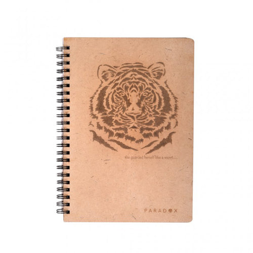 Tiger -wooden laser engraved wire bound handcrafted notebook-Paper & Stationary-Claymango.com