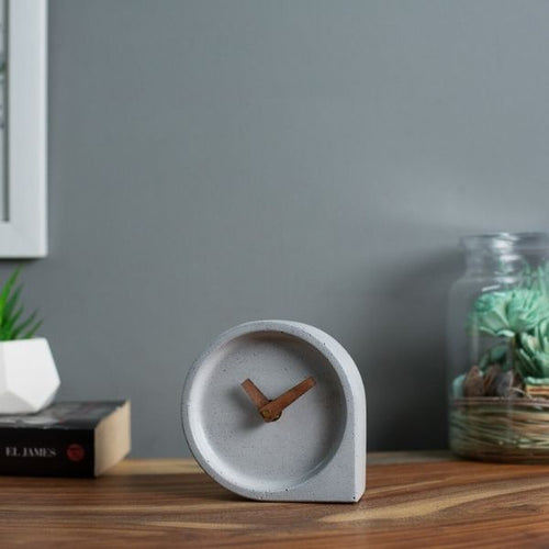 Concrete Q Tabletop Clock Grey-Home Décor-Claymango.com
