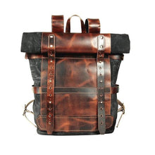 Load image into Gallery viewer, Chief Rucksack (Deep Black ) waxed canvas Backpack from Premium series with lifetime repair Warranty-Bags-Claymango.com
