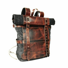 Load image into Gallery viewer, Chief Rucksack (Deep Black ) waxed canvas Backpack from Premium series with lifetime repair Warranty-Bags-Claymango.com
