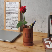 Load image into Gallery viewer, ASANA - Unique Handmade Terracotta (clay) Table top Planter and penholder for your workstation.-Terracotta-Claymango.com
