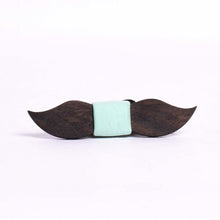 Load image into Gallery viewer, Small mustache Teal plain unisex Bowtie-Mens Accessories-Claymango.com

