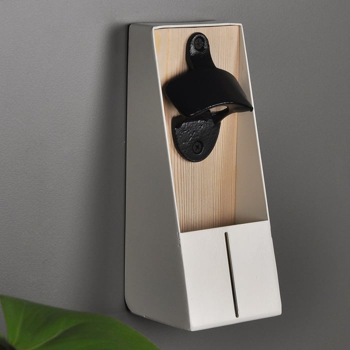 sigma - wall mounted bottle opener ( ivory white )-Bar Accessories-Claymango.com