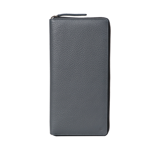 Charcoal Cheque Book Leather Wallet