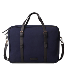 Load image into Gallery viewer, Navy CAnvas Briefcase 

