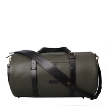 Load image into Gallery viewer, Green leather gym bag

