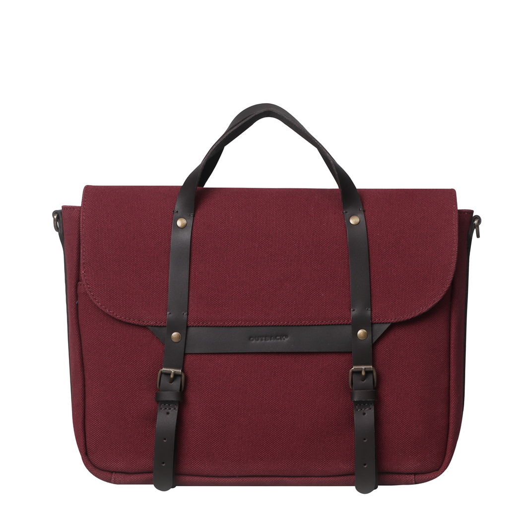 Maroon Canvas briefcase
