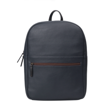 Load image into Gallery viewer, Navy Leather Backpack for Men
