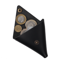 Load image into Gallery viewer, Black Leather coins pouch
