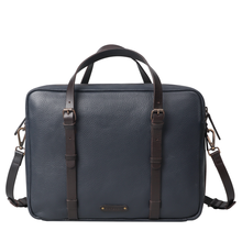 Load image into Gallery viewer, Navy leather briefcase
