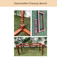 Load image into Gallery viewer, Gulmohar Cotton Wooden Bench
