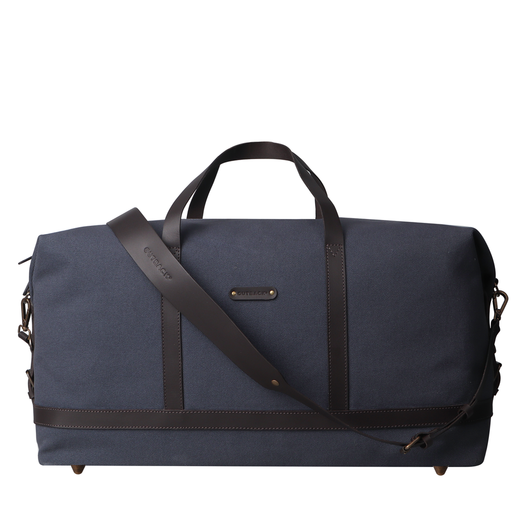 Blue canvas travel bag