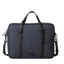Load image into Gallery viewer, steel blue canvas briefcase
