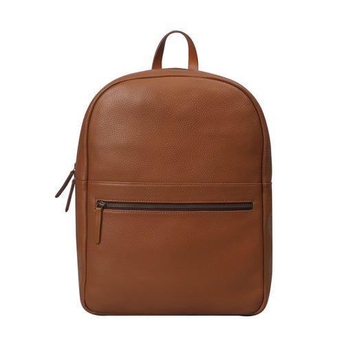 Tan leather backpack for Men