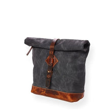 Load image into Gallery viewer, Adventure Roll Top Cross Body (Deep Black) Compact day sling.-Bags-Claymango.com
