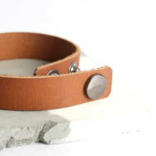 Load image into Gallery viewer, Minimal Harness Leather Tan Wrist Ban-Unisex-Mens Accessories-Claymango.com
