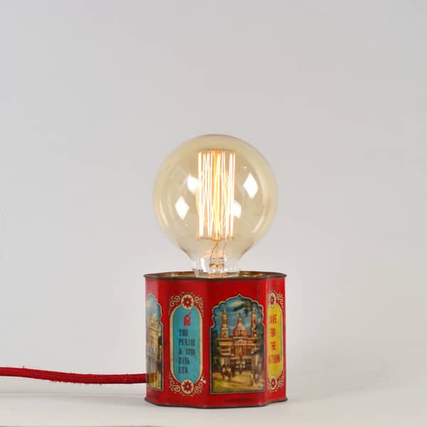 Reclaimed Old Tin box table top lamp with light intensity regulator-Lamp-Claymango.com