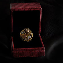 Load image into Gallery viewer, Steampunk ring made of vintage watch parts and sculpted embellishment-Jewellery-Claymango.com
