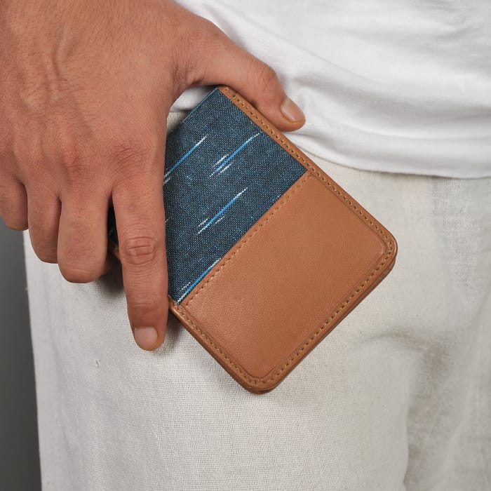 Weekend Wallet 3 - compact and contemporary handcrafted out of ikat and Genuine leather-Wallets-Claymango.com