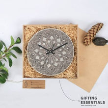 Load image into Gallery viewer, UNIQUE HANDCARVED WOODEN BLOCK WALL CLOCK for home ,Office ,Kitchen ,Bedroom- wooden box gift ready pack-Gift Box-Claymango.com
