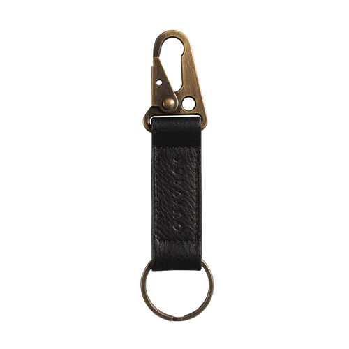 Black leather key holder