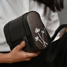 Load image into Gallery viewer, &quot;Sarsez Lilly &quot; Cross body | sling bag handcrafted in genuine nappa leather, Mother of pearl and premium wood.-Bags-Claymango.com
