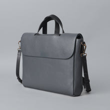 Load image into Gallery viewer, Grey leather briefcase for men
