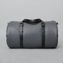 Load image into Gallery viewer, Grey leather gym bag for women
