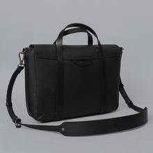 Load image into Gallery viewer, outback black sleek leather briefcase
