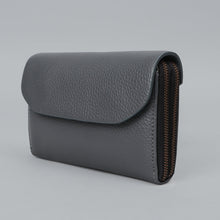 Load image into Gallery viewer, Buy Women&#39;s Charcoal Leather Wallet
