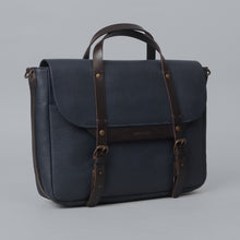 Load image into Gallery viewer, dark blue oslo leather briefcase
