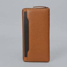 Load image into Gallery viewer, Tan Cheque book leather wallet
