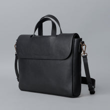 Load image into Gallery viewer, Black leather briefcase for men
