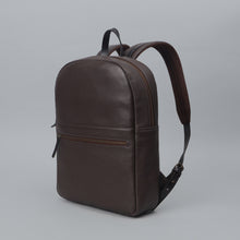 Load image into Gallery viewer, Brown leather laptop backpack 
