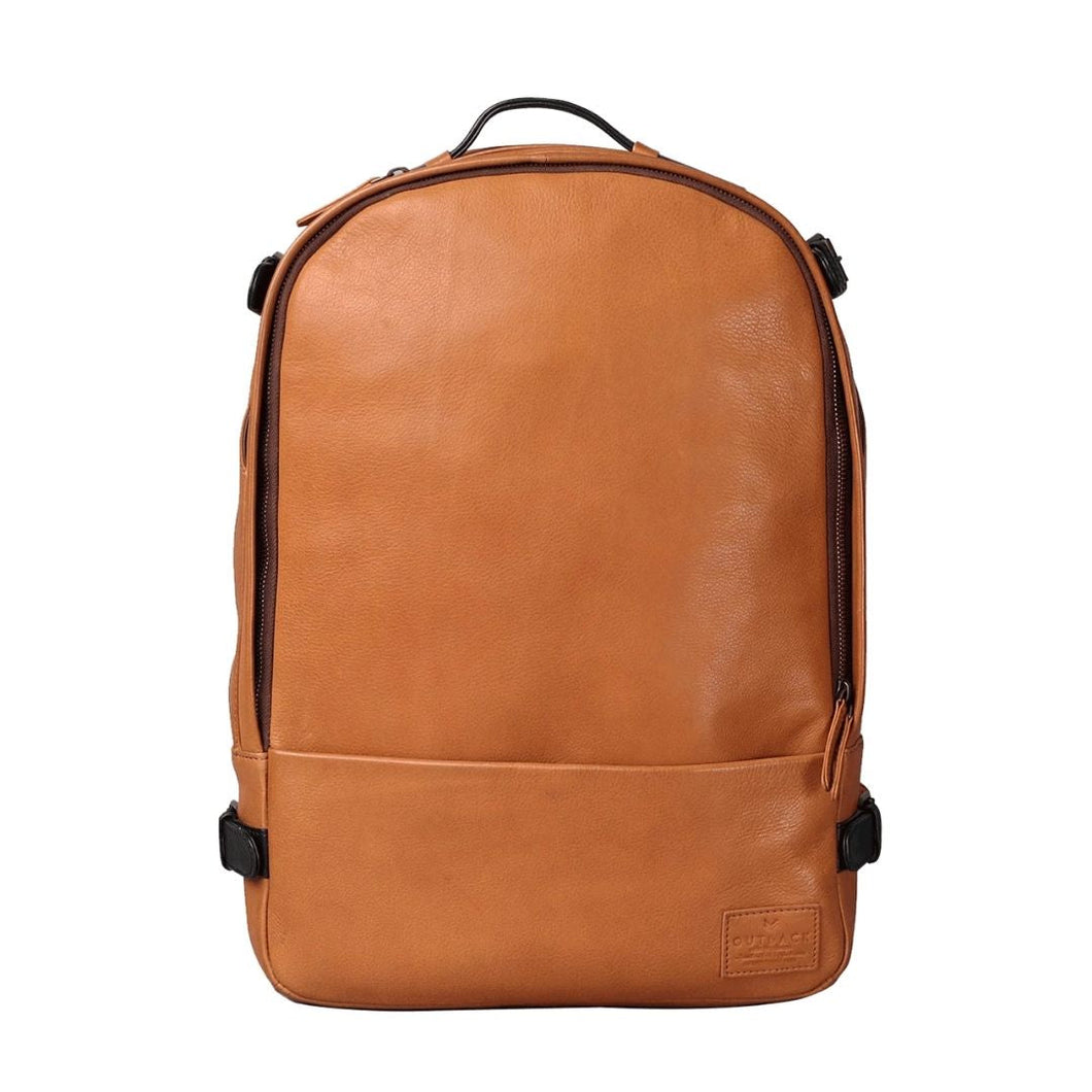 Tan leather backpack