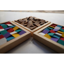 Load image into Gallery viewer, Set of Three Frames Burning and multicolour Modern Wooden pixel Wall sculpture.-Home Décor-Claymango.com
