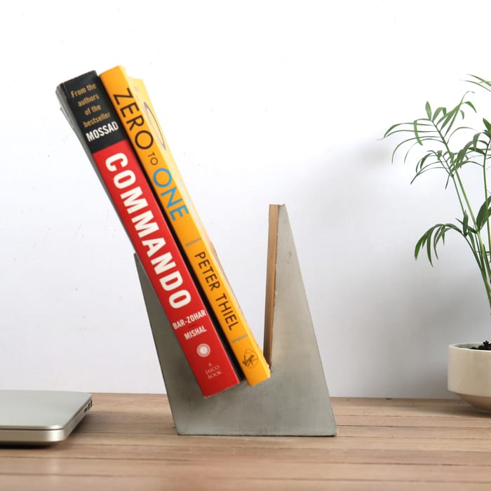 Minimal concrete table top book holder-Paper & Stationary-Claymango.com