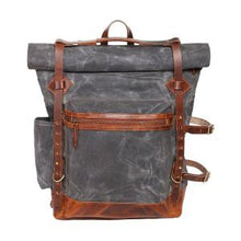 Load image into Gallery viewer, Handcrafted &quot;Wolf Pack (Deep black)&quot; waxed canvas Backpack with lifetime repair warranty-Bags-Claymango.com
