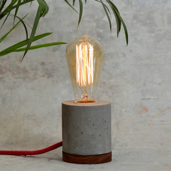 Extruded Circle Concrete Tabletop Lamp with light intensity Dimmer for Home ,Office and Design Studio-Lamp-Claymango.com