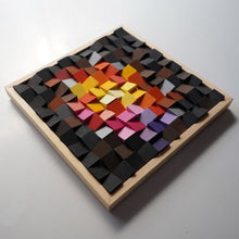 Load image into Gallery viewer, Fire colour Modern Wooden pixel Wall sculpture, Abstract wood painting wall artworks-Home Décor-Claymango.com
