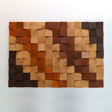 Load image into Gallery viewer, Nature wood and brown colour Stained Modern Wooden pixel Wall sculpture.-Home Décor-Claymango.com
