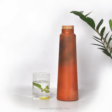 Load image into Gallery viewer, HandmadeTerracotta Earthen Clay Bottle - 800ml with cork and wooden lid-Terracotta-Claymango.com
