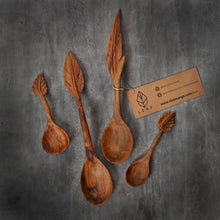 Load image into Gallery viewer, Leaf special collection - Set of 4 wooden serving spoons-Kitchen Accessories-Claymango.com
