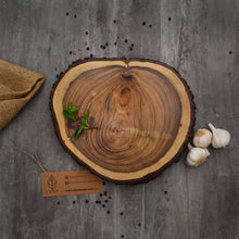 Load image into Gallery viewer, Unique Wooden log platter - Wood slices - Serving platter - Birthday cake platform-Kitchen Accessories-Claymango.com
